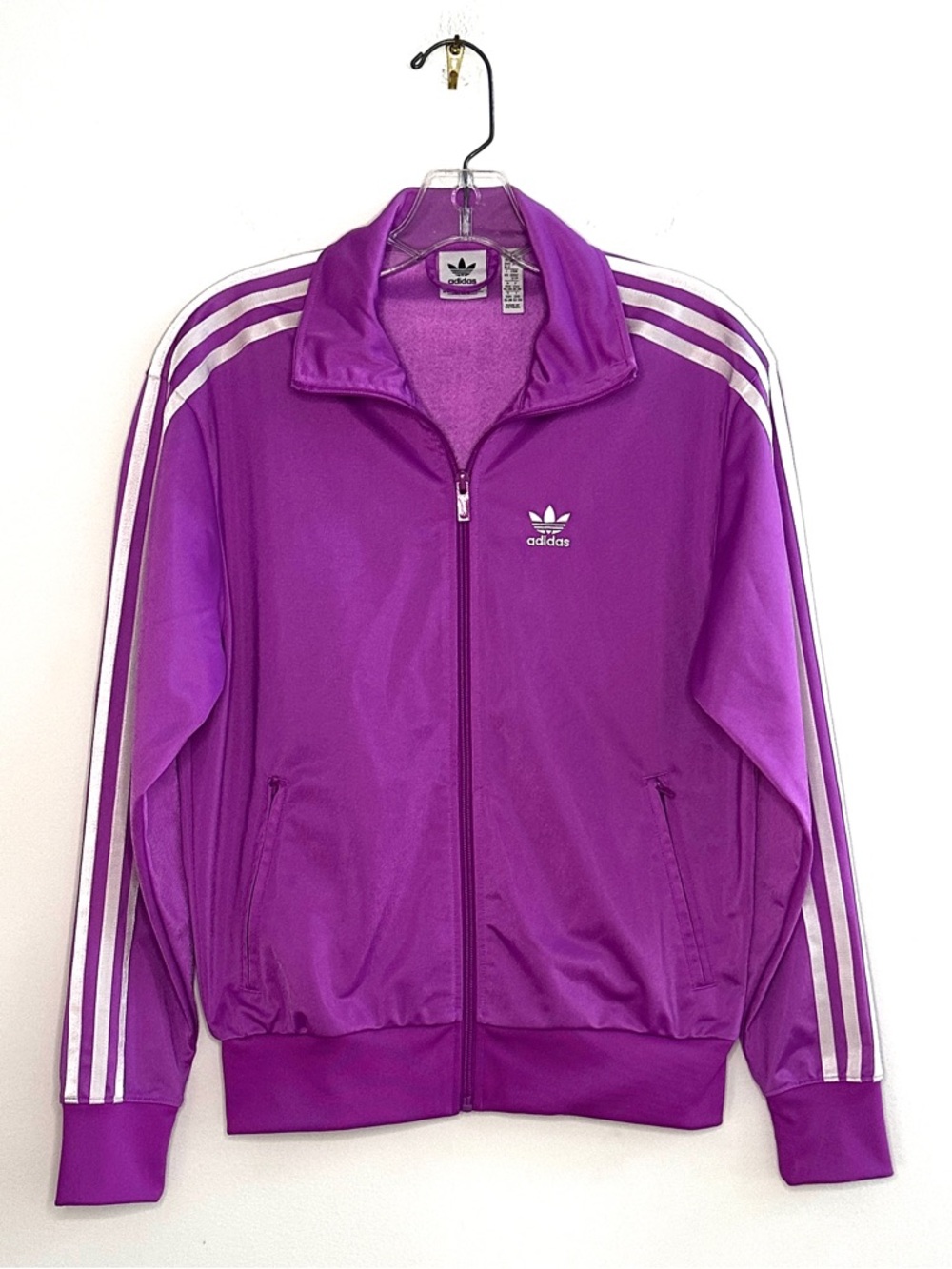 Adidas Women's Sz 2 Original Firebird Purple Burst Track Jacket